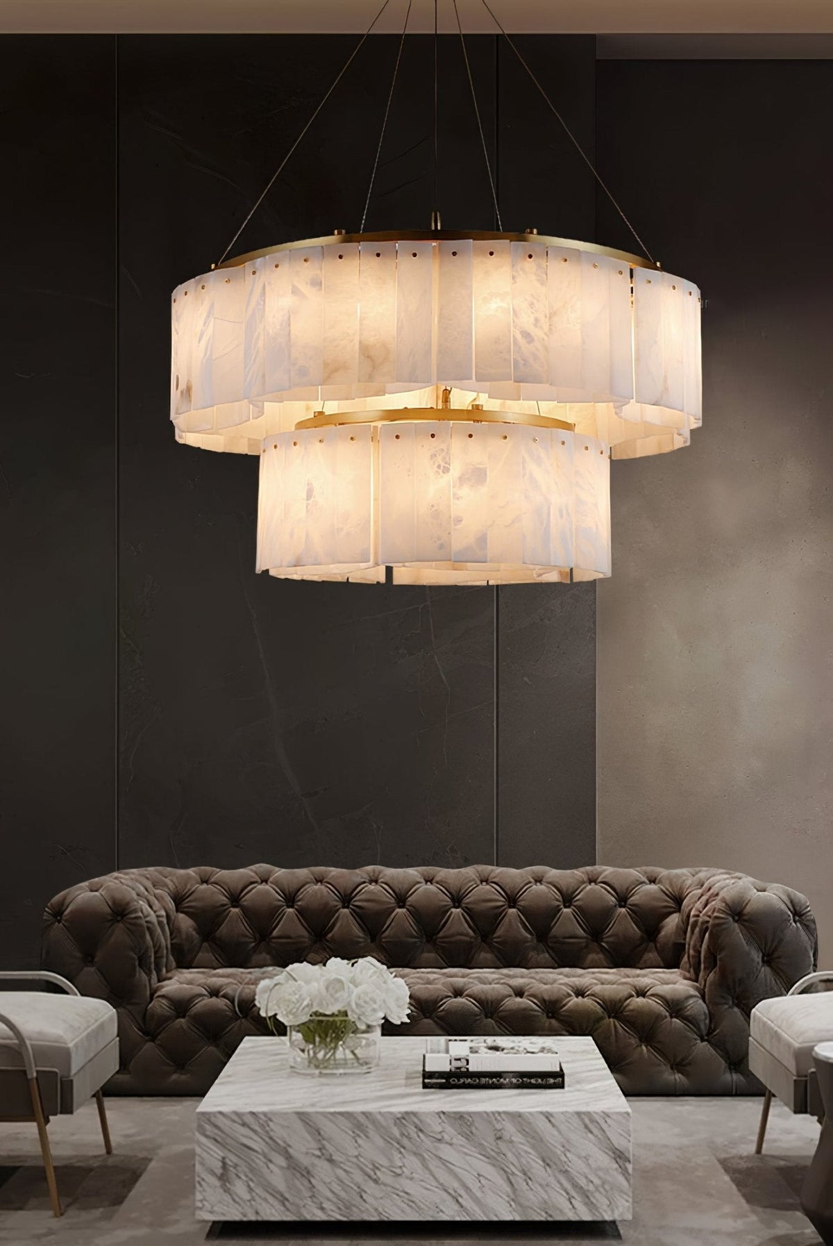 Ilveliel Suspension à Deux Niveaux en Albâtre - Neutralighting
