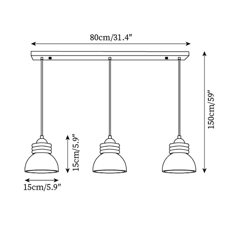 Lampe Suspension Dôme en Travertin Anneaux en Bois de Noyer Ambiance Minimaliste - Neutralighting