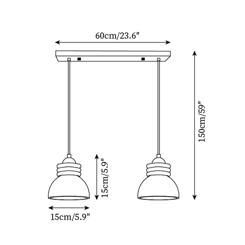 Lampe Suspension Dôme en Travertin Anneaux en Bois de Noyer Ambiance Minimaliste - Neutralighting