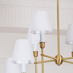 Talia Lustre de Luxe en Laiton et Tissu - Neutralighting
