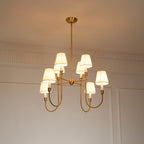 Lustra Chandelier Vendôme en Laiton avec Abat-jour Blanc - Neutralighting