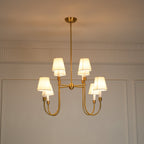 Lustra Chandelier Vendôme en Laiton avec Abat-jour Blanc - Neutralighting