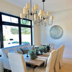 Talia Lustre de Luxe en Laiton et Tissu - Neutralighting