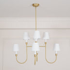 Lustra Chandelier Vendôme en Laiton avec Abat-jour Blanc - Neutralighting