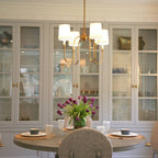 Talia Lustre de Luxe en Laiton et Tissu - Neutralighting