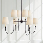Talia Lustre de Luxe en Laiton et Tissu - Neutralighting