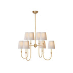 Lustra Chandelier Vendôme en Laiton avec Abat-jour Blanc - Neutralighting