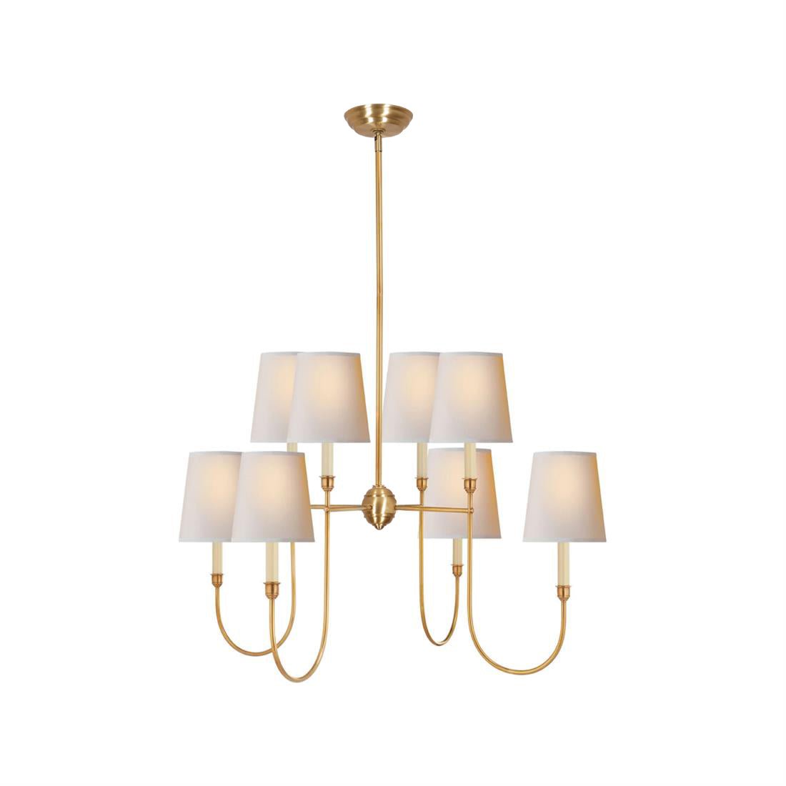 Lustra Chandelier Vendôme en Laiton avec Abat-jour Blanc - Neutralighting