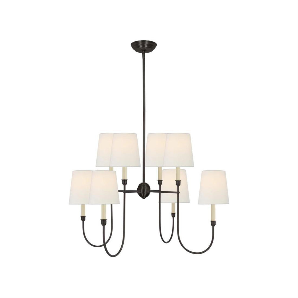 Lustra Chandelier Vendôme en Laiton avec Abat-jour Blanc - Neutralighting