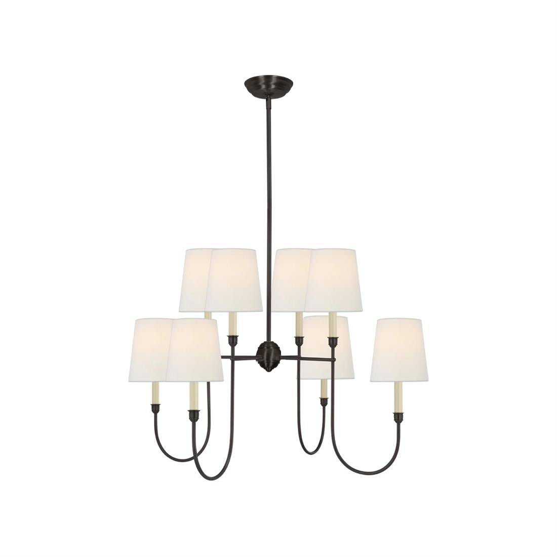 Lustra Chandelier Vendôme en Laiton avec Abat-jour Blanc - Neutralighting