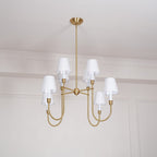 Lustra Chandelier Vendôme en Laiton avec Abat-jour Blanc - Neutralighting