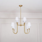 Lustra Chandelier Vendôme en Laiton avec Abat-jour Blanc - Neutralighting