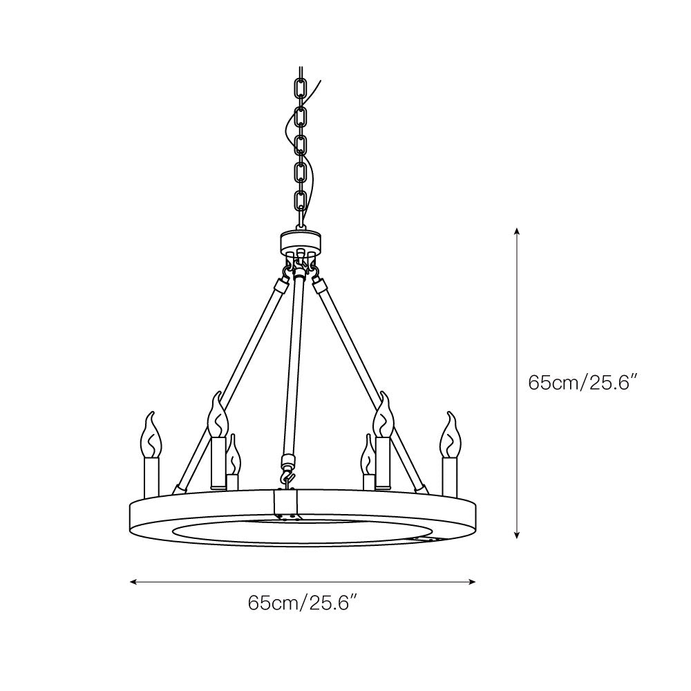 Mysilora Lustre Industriel Vintage Roue Bois Métal - Neutralighting