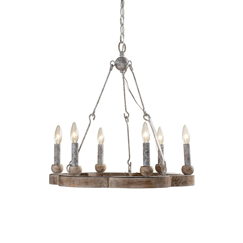 Mysilora Lustre Industriel Vintage Roue Bois Métal - Neutralighting
