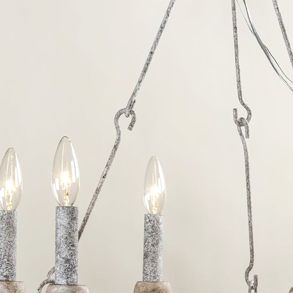 Mysilora Lustre Industriel Vintage Roue Bois Métal - Neutralighting