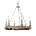 Mysilora Lustre Industriel Vintage Roue Bois Métal - Neutralighting