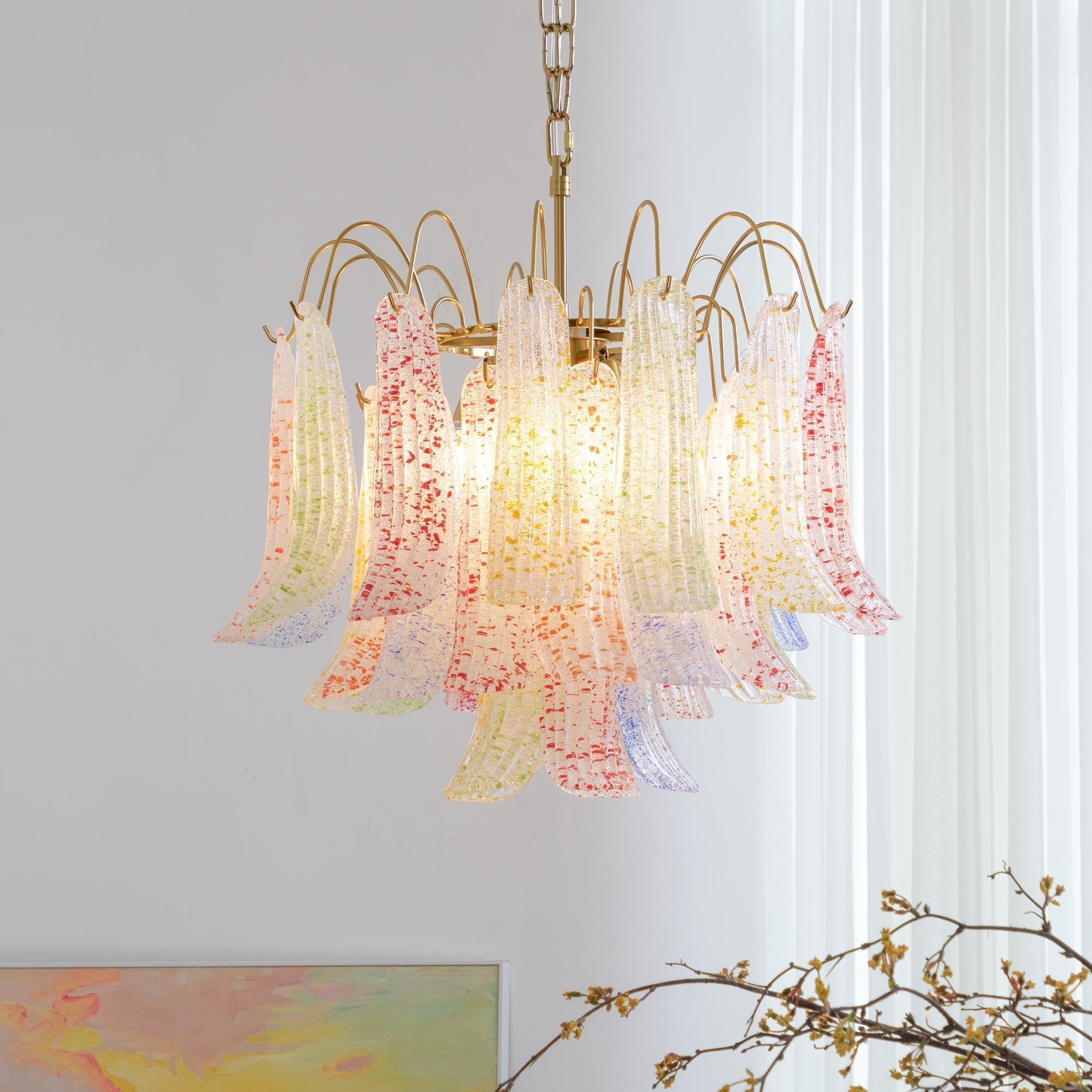Clarity Chandelier Moderne en Verre Coloré - Neutralighting