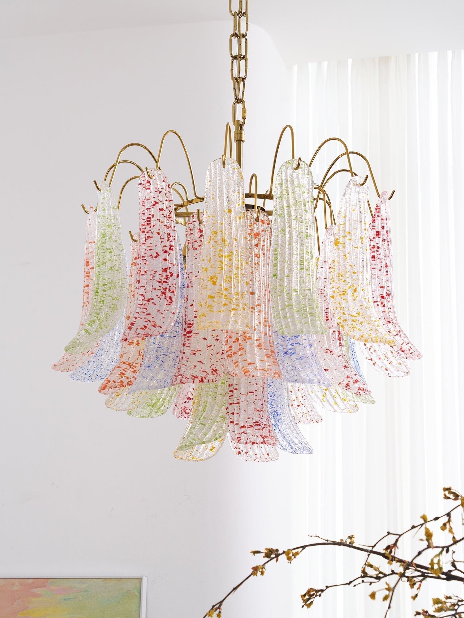 Clarity Chandelier Moderne en Verre Coloré - Neutralighting