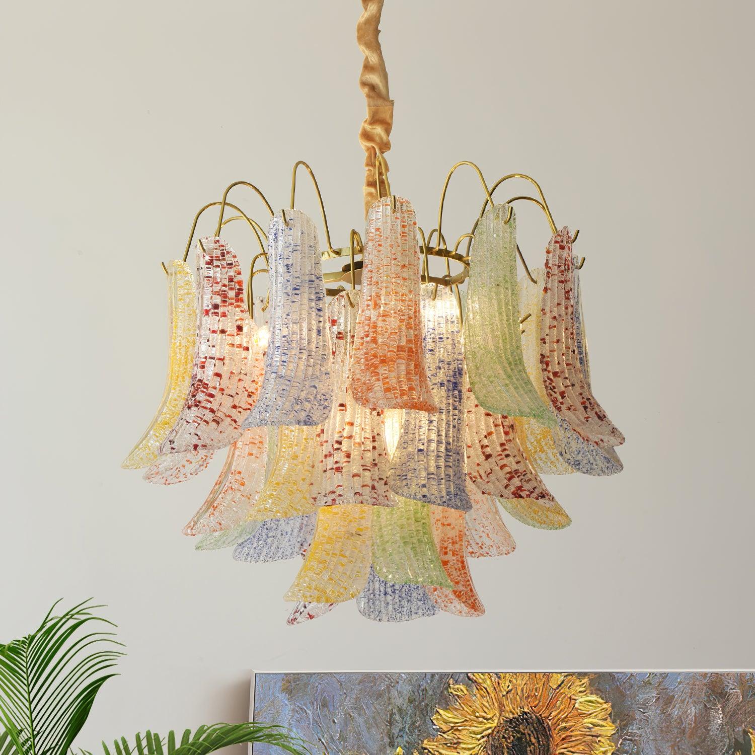 Clarity Chandelier Moderne en Verre Coloré - Neutralighting