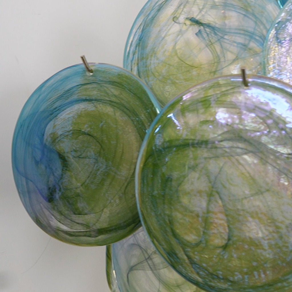 Aurora Chandelier Disque en Verre de Murano Vert Nature - Neutralighting