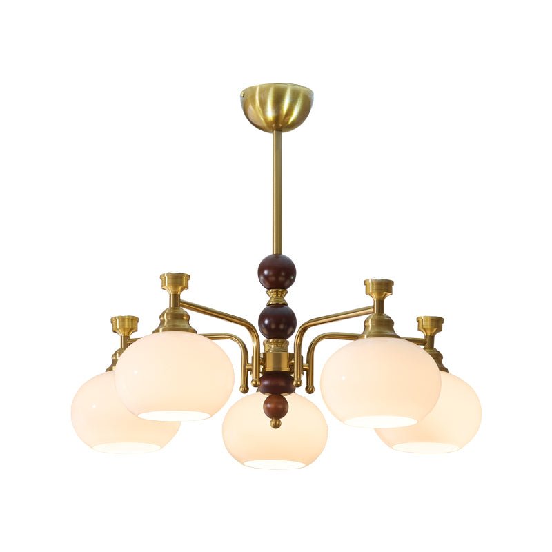 Aursolos Chandelier Bois Verre Élégance Traditionnelle - Neutralighting