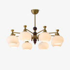 Aursolos Chandelier Bois Verre Élégance Traditionnelle - Neutralighting