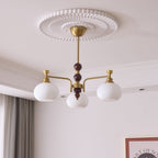 Aursolos Chandelier Bois Verre Élégance Traditionnelle - Neutralighting