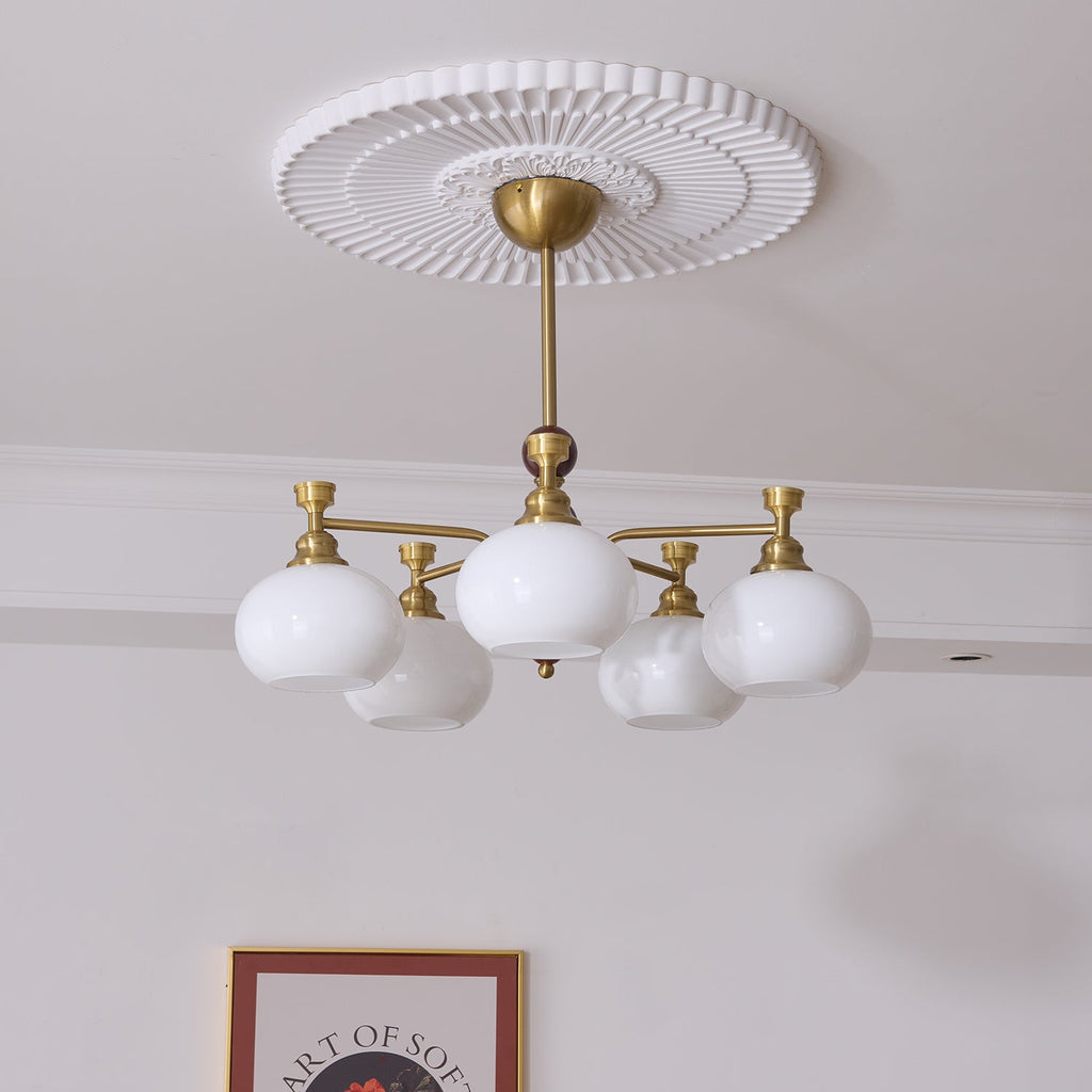 Aursolos Chandelier Bois Verre Élégance Traditionnelle - Neutralighting