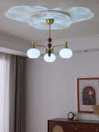 Aursolos Chandelier Bois Verre Élégance Traditionnelle - Neutralighting