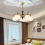 Aursolos Chandelier Bois Verre Élégance Traditionnelle - Neutralighting