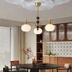 Aursolos Chandelier Bois Verre Élégance Traditionnelle - Neutralighting