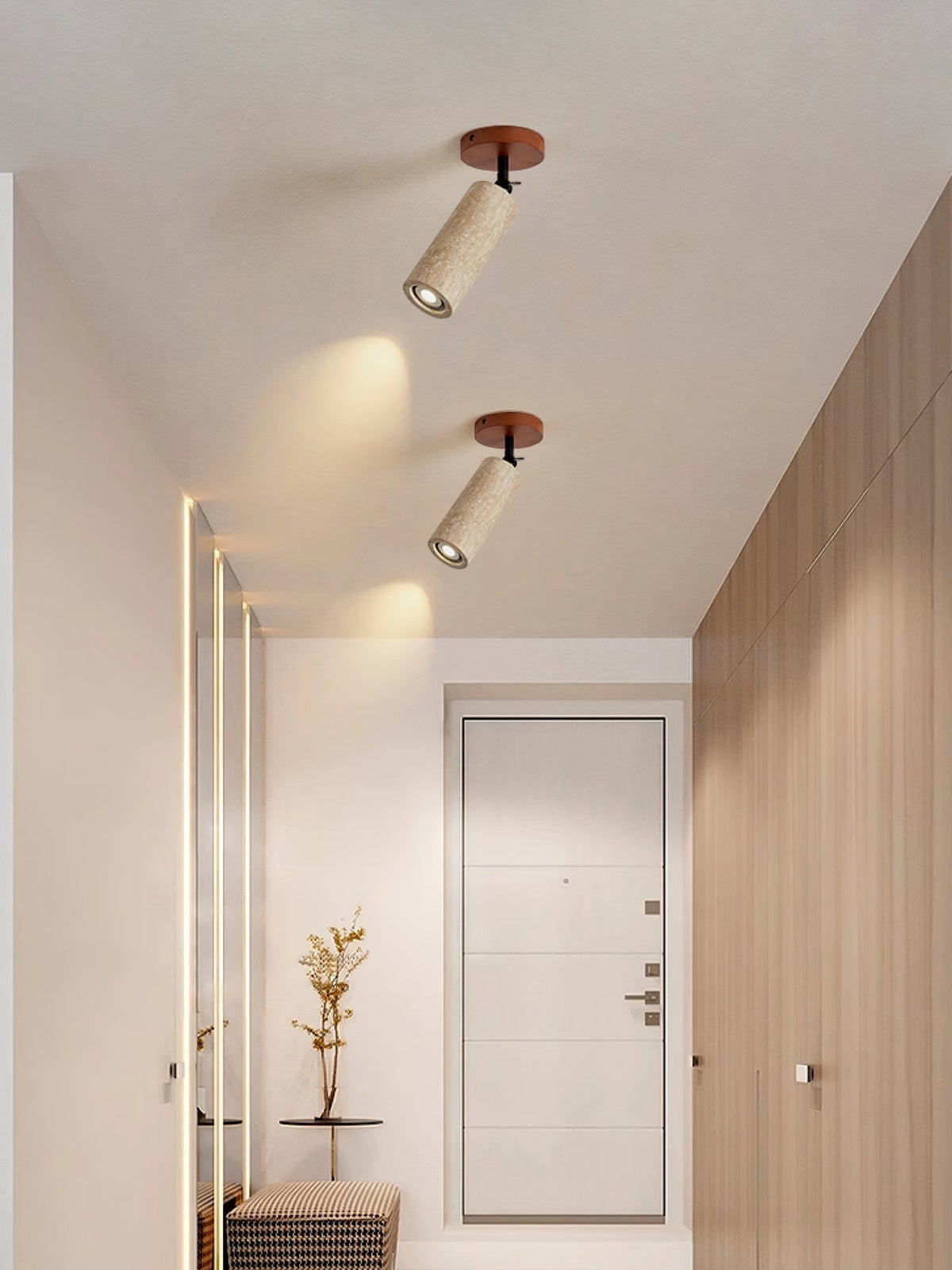 Zarinila Cylindrique-Tube Travertin Luminaire Mural - Neutralighting