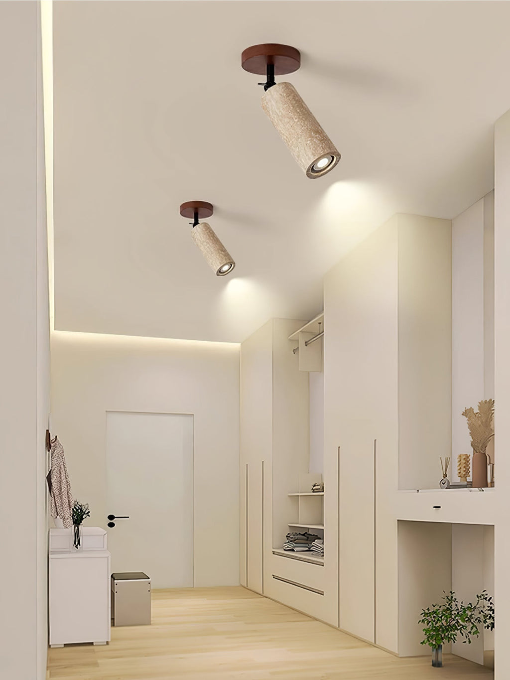 Zarinila Cylindrique-Tube Travertin Luminaire Mural - Neutralighting