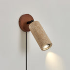 Cesilyra Swivel Cylinder Travertine Wall Light - Neutralighting