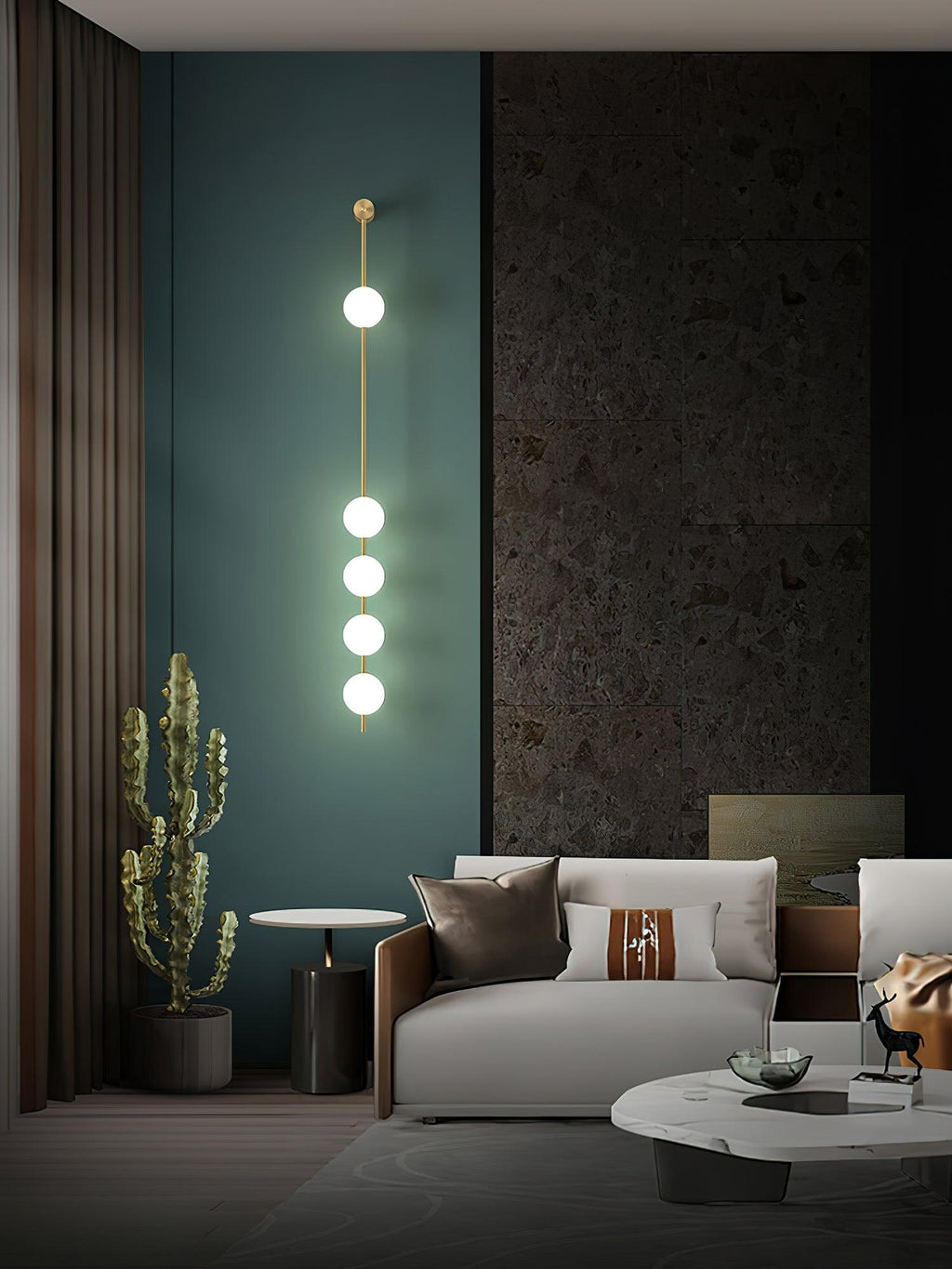Lustra Applique Murale Sphères Verticales Laiton - Neutralighting