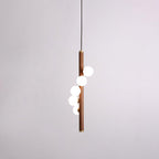 Lustra Suspension Linéaire en Bois et Verre - Neutralighting