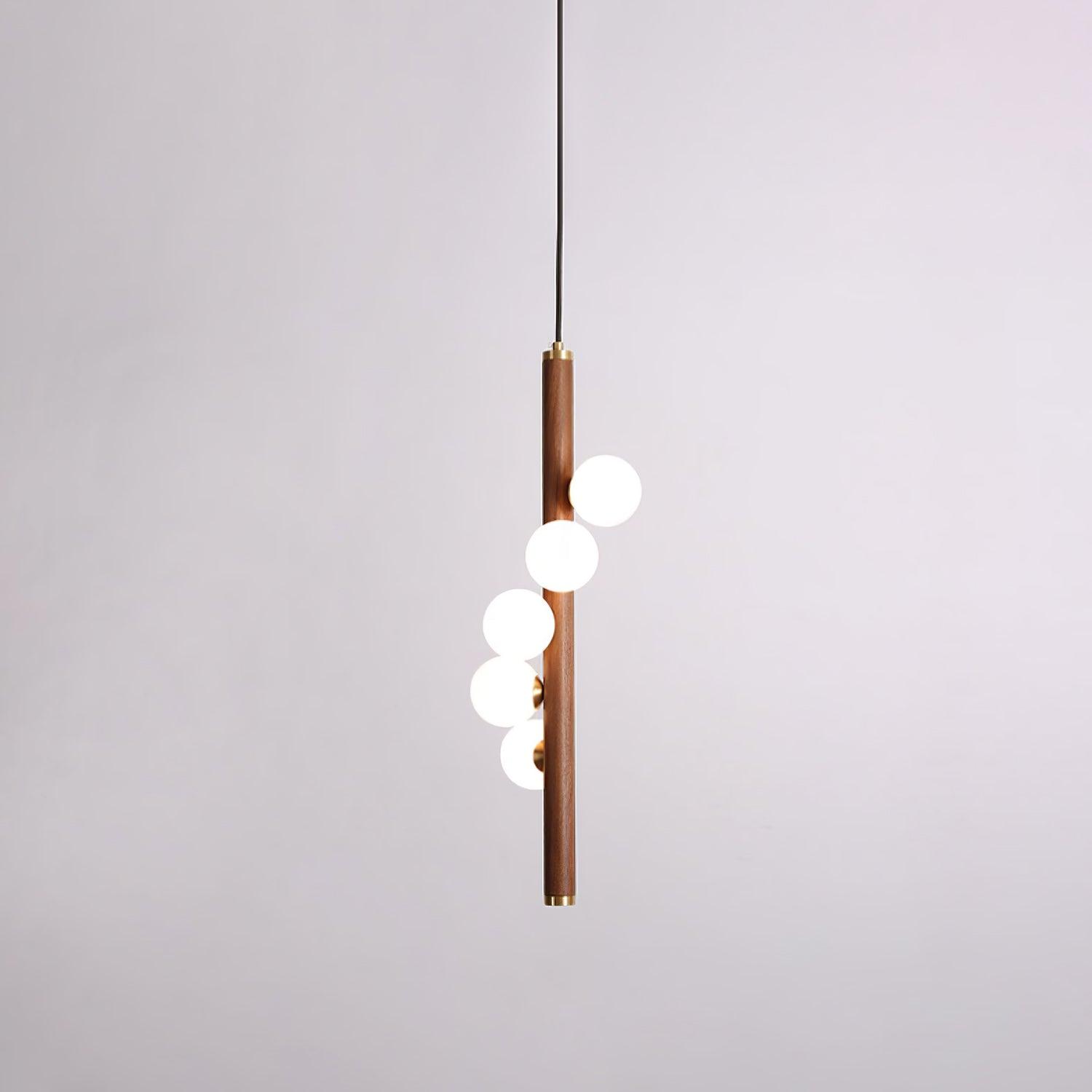 Lustra Suspension Linéaire en Bois et Verre - Neutralighting