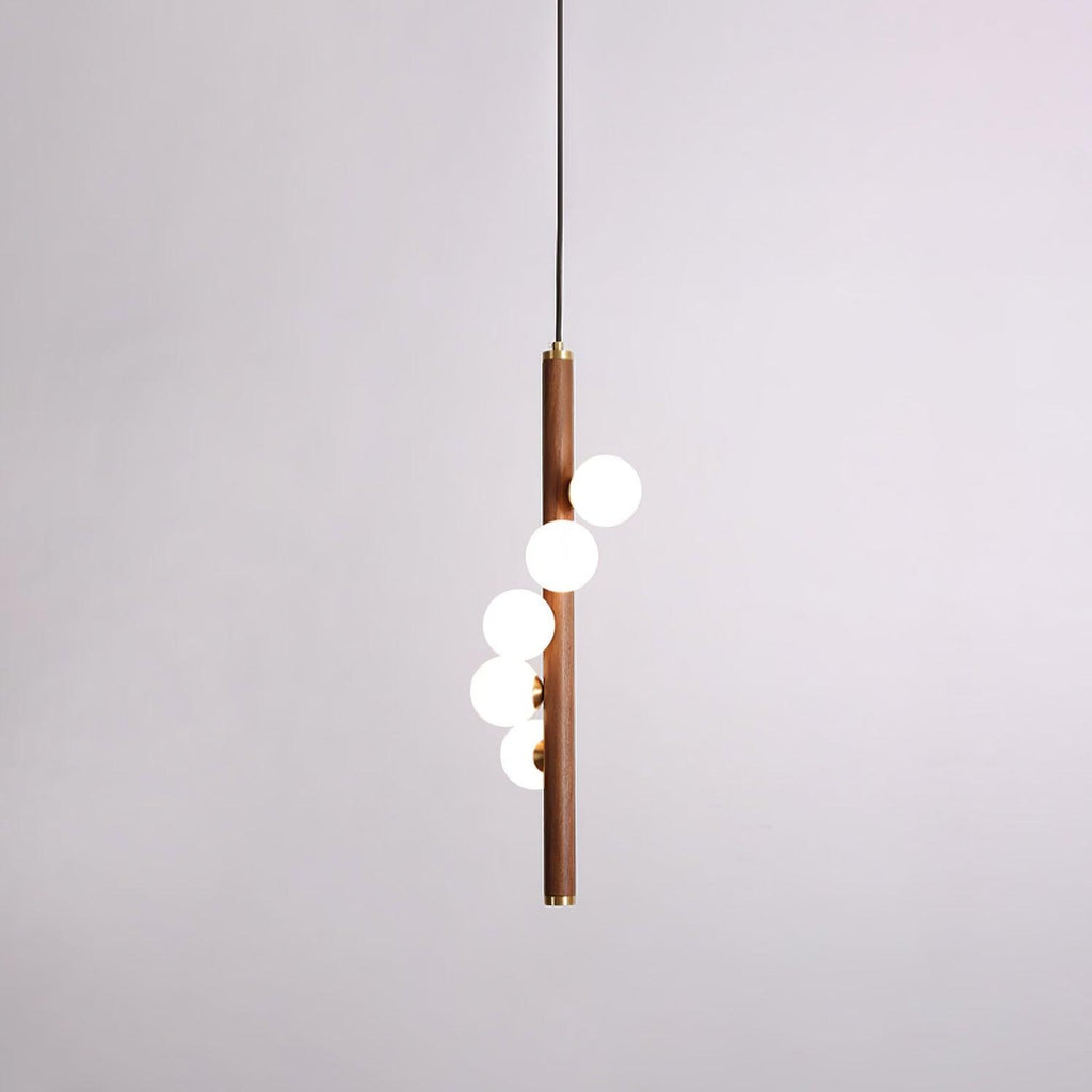Lustra Suspension Linéaire en Bois et Verre - Neutralighting