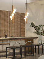 Lustra Suspension Linéaire en Bois et Verre - Neutralighting