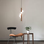 Lustra Suspension Linéaire en Bois et Verre - Neutralighting