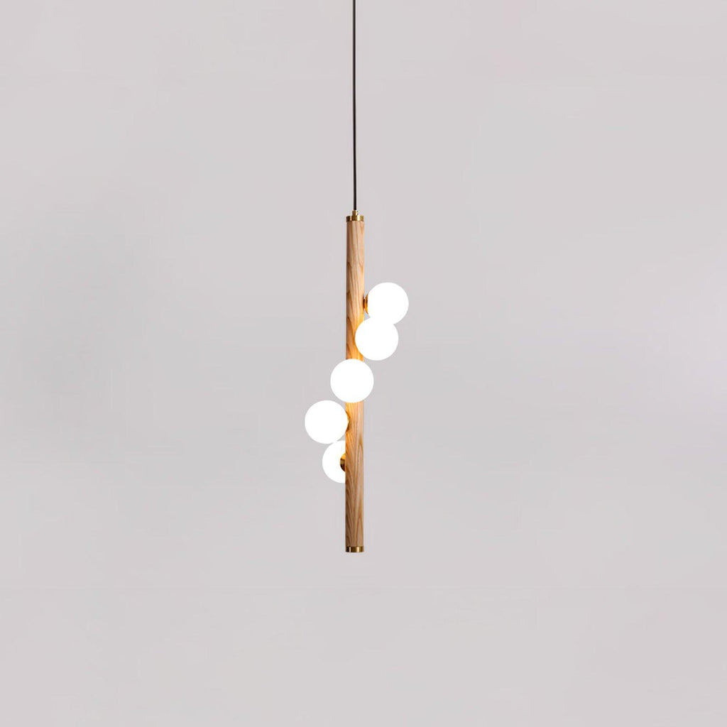 Lustra Suspension Linéaire en Bois et Verre - Neutralighting