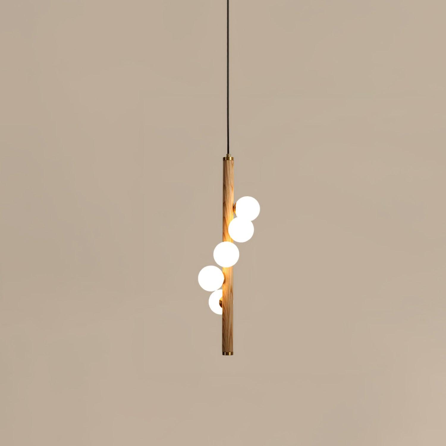 Lustra Suspension Linéaire en Bois et Verre - Neutralighting