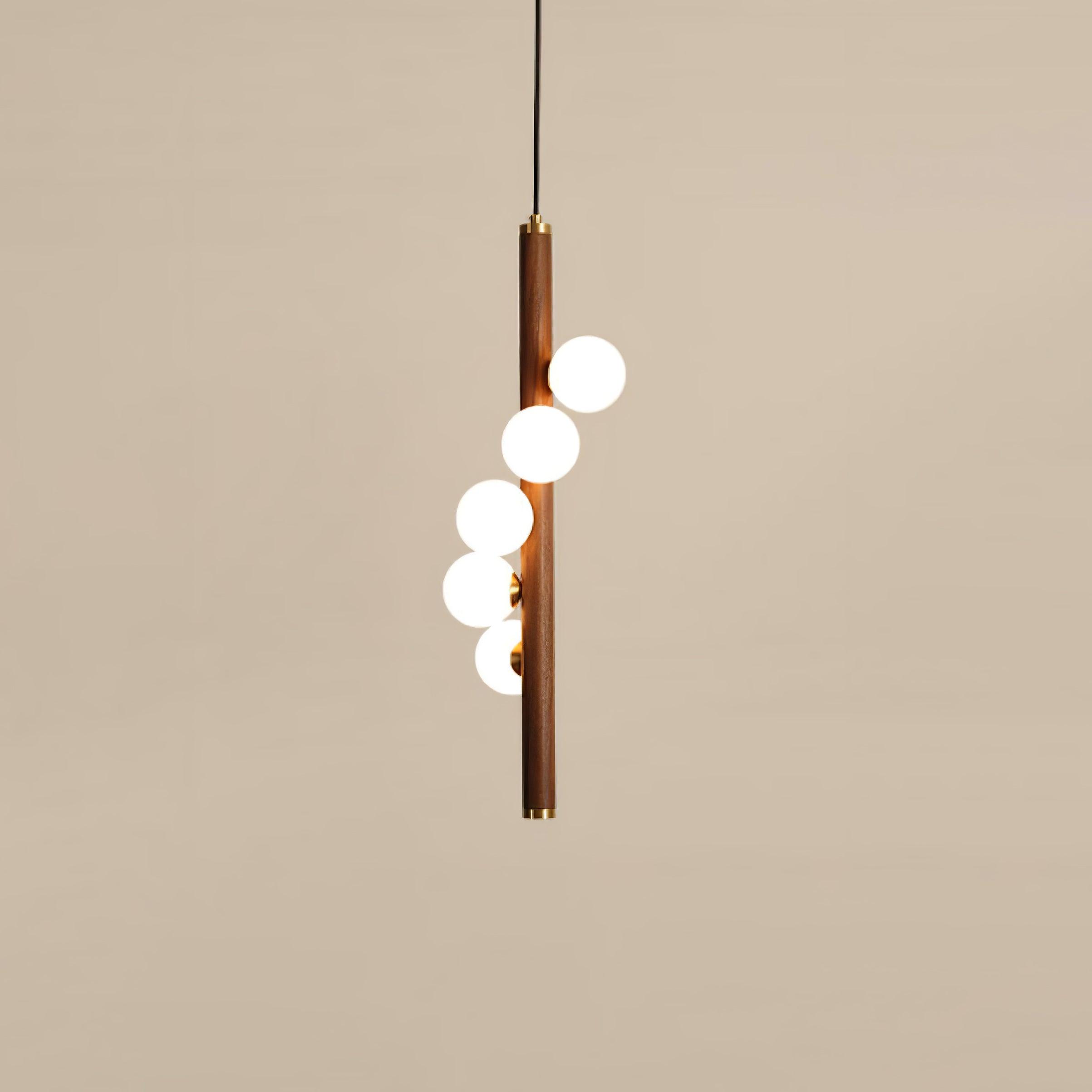 Lustra Suspension Linéaire en Bois et Verre - Neutralighting