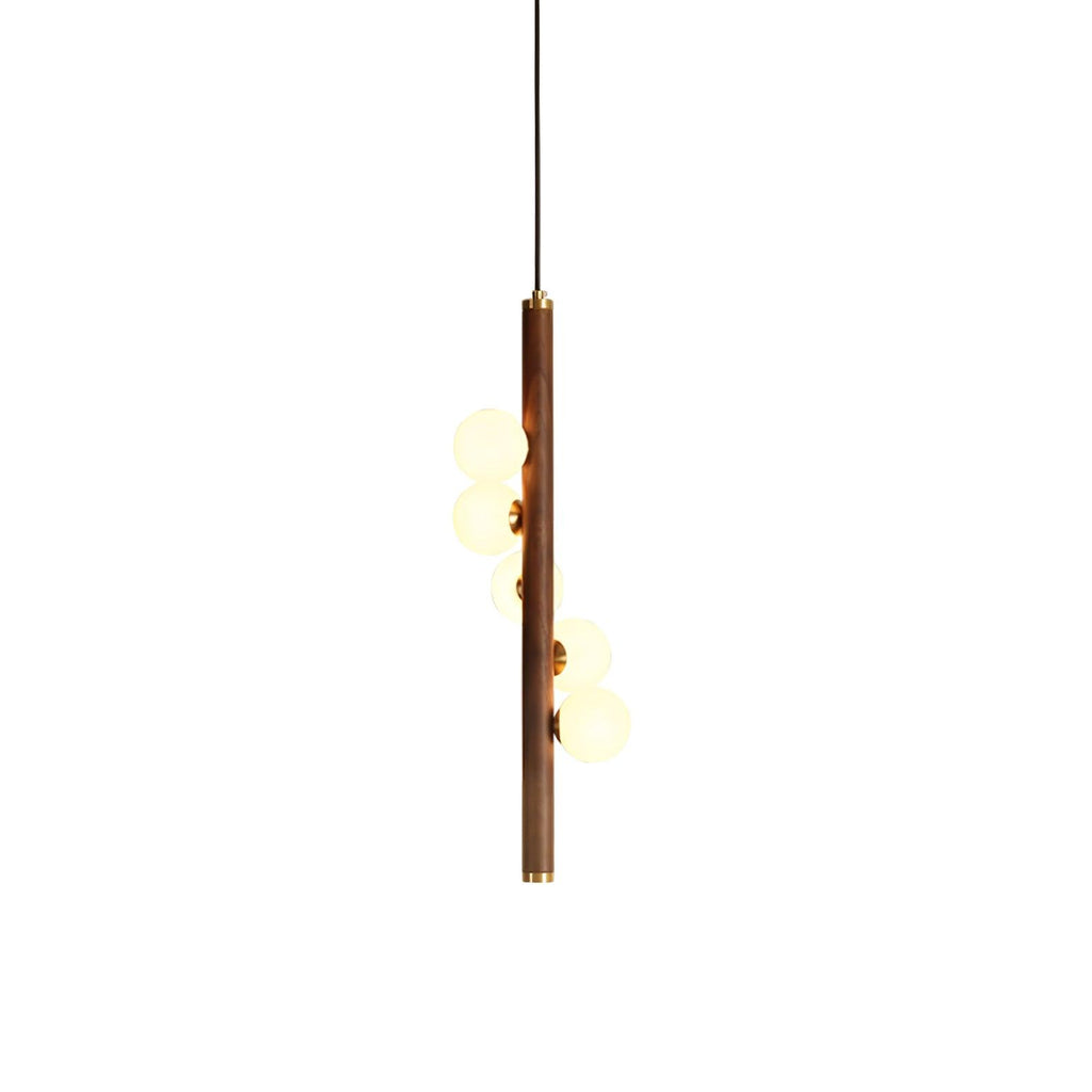 Lustra Suspension Linéaire en Bois et Verre - Neutralighting