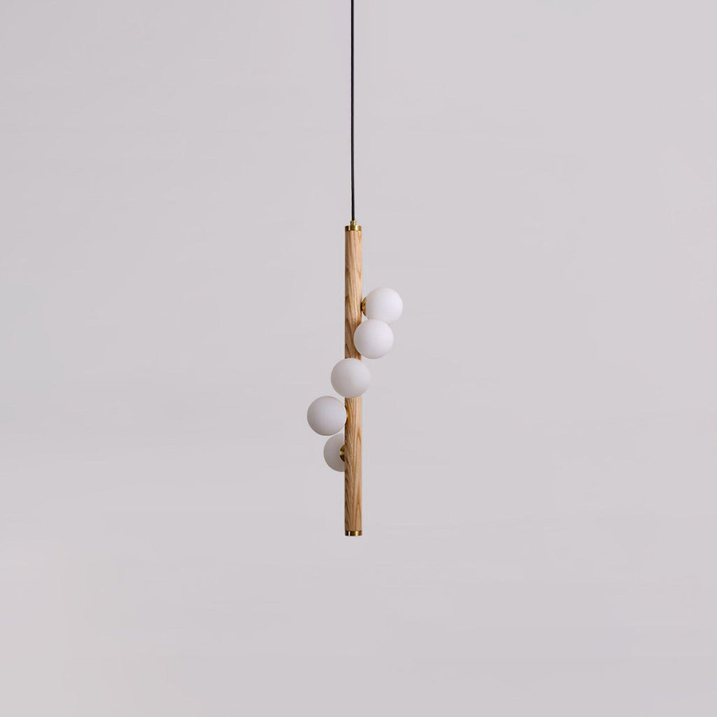Lustra Suspension Linéaire en Bois et Verre - Neutralighting
