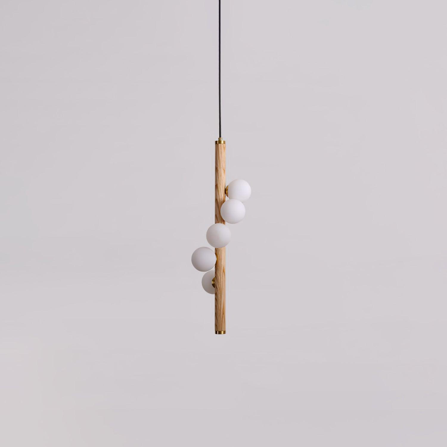 Lustra Suspension Linéaire en Bois et Verre - Neutralighting