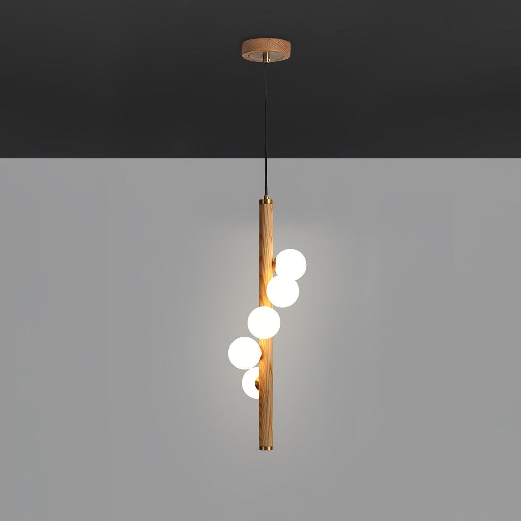 Lustra Suspension Linéaire en Bois et Verre - Neutralighting