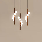 Lustra Suspension Linéaire en Bois et Verre - Neutralighting