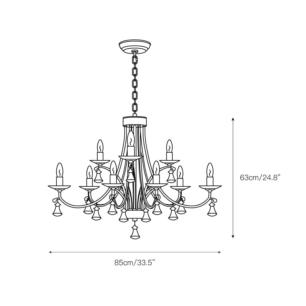 Cuvenara Lustre Laiton Cristal Luxe Postmoderne - Neutralighting