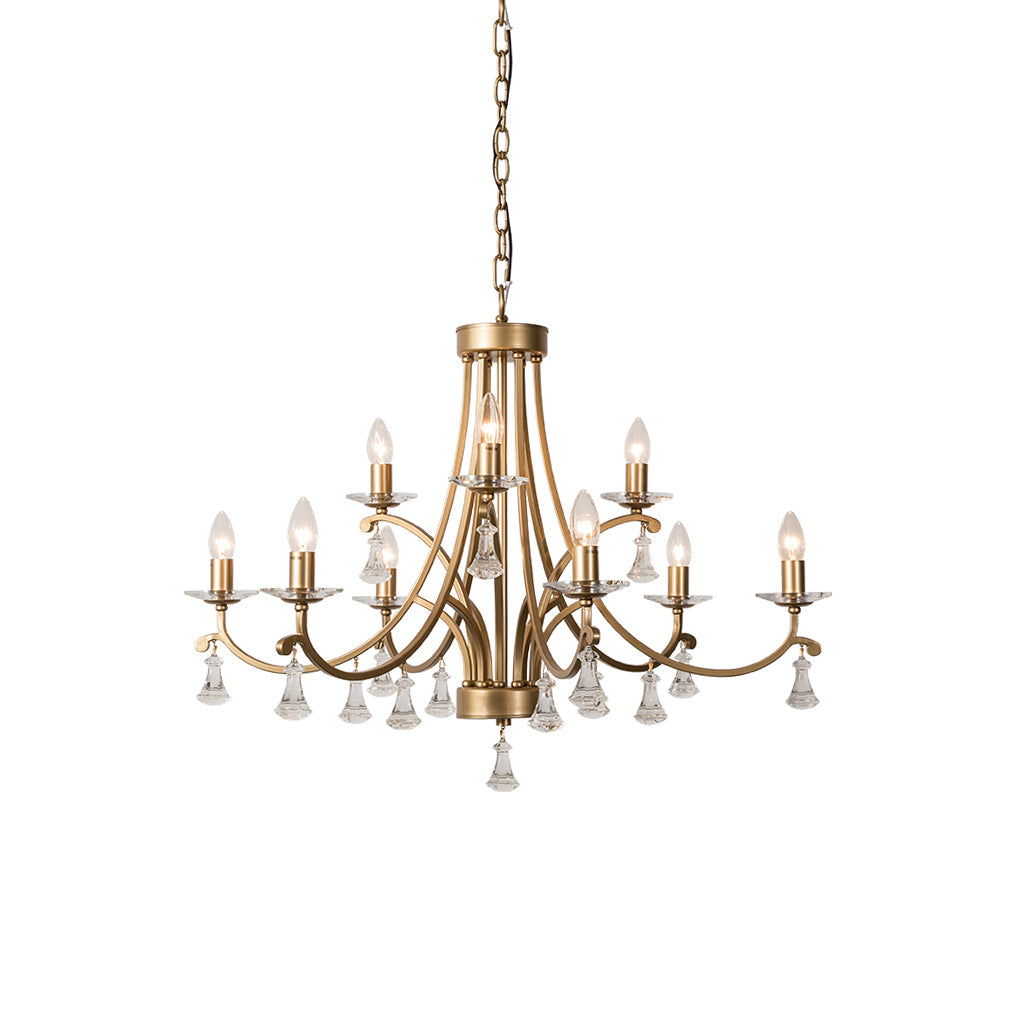 Cuvenara Lustre Laiton Cristal Luxe Postmoderne - Neutralighting